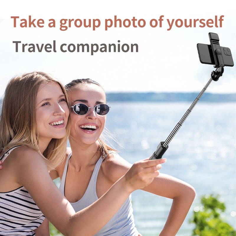 tongsis tripod led 4 in 1 remote bluetooth selfie stick with led