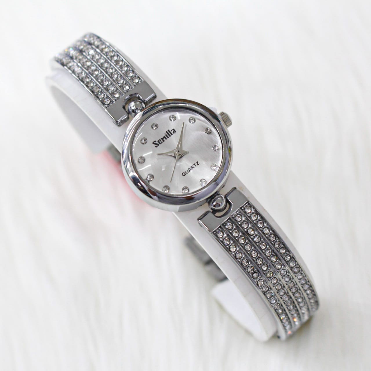 JAM TANGAN SEMILLA GELANG SWAROVSKI BULAT MEWAH