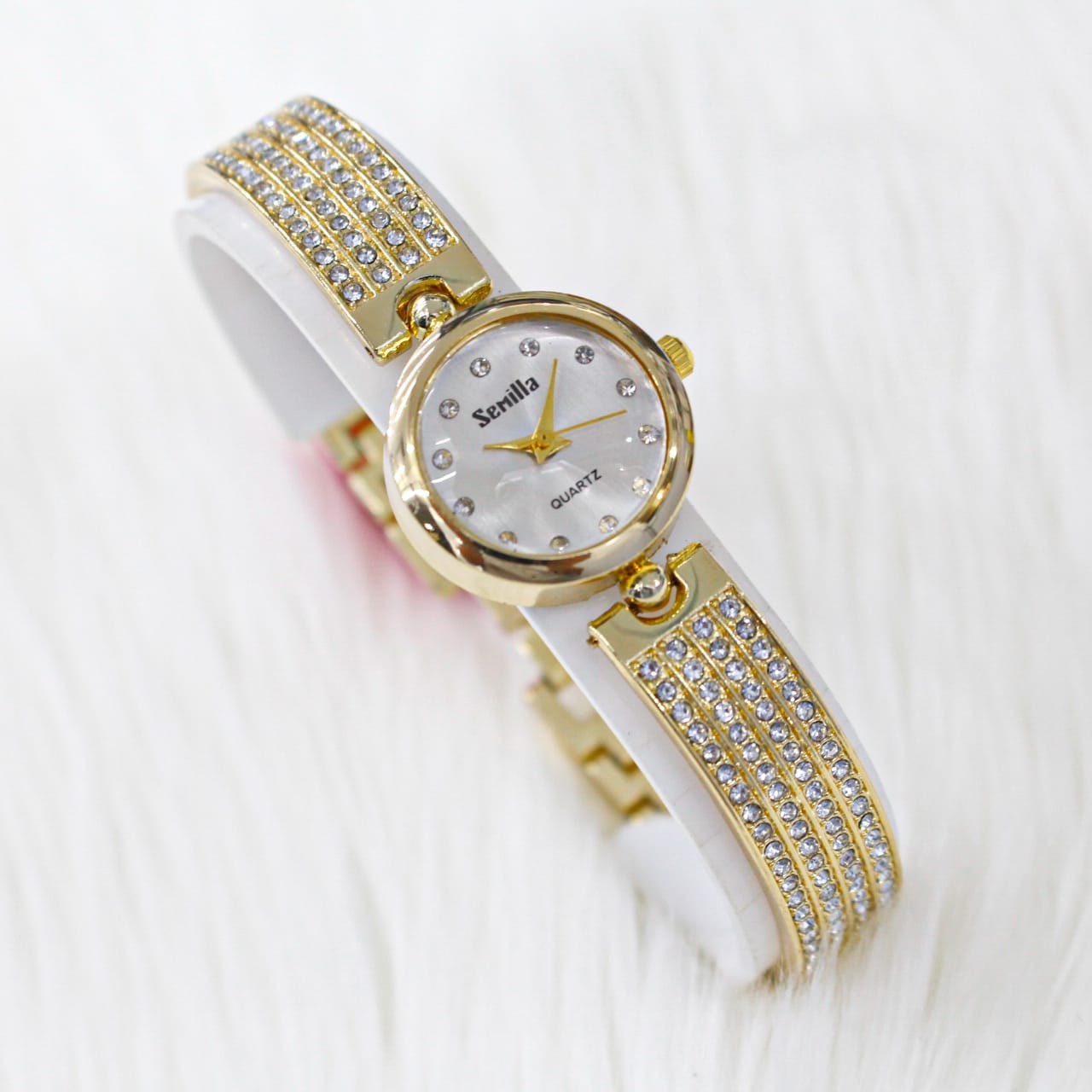JAM TANGAN SEMILLA GELANG SWAROVSKI BULAT MEWAH