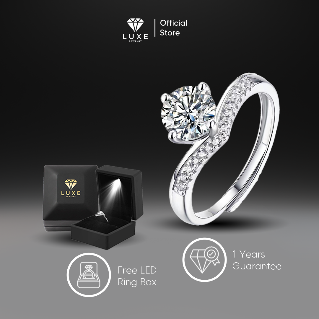 LUXE JEWELRY Cincin Lamaran Wanita Perempuan Adjustable Elegan Zirconia Ring LJR007 logo