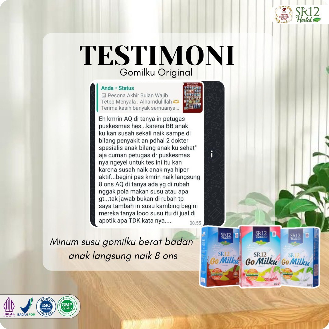 SR12 Gomilku Susu Kambing Etawa 200gram Mengandung Daun Kelor Ikan Gabus Madu