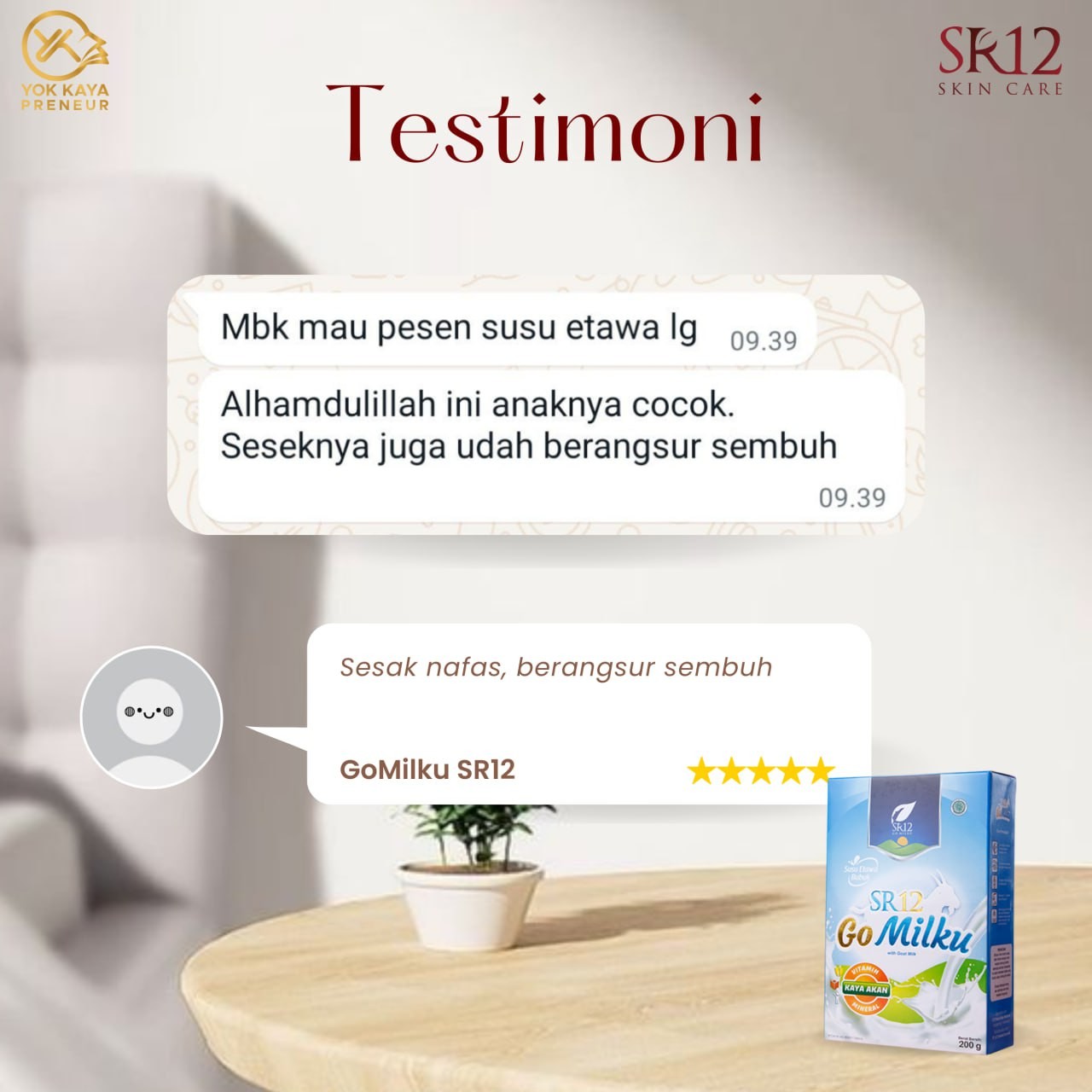 SR12 Gomilku Susu Kambing Etawa 200gram Mengandung Daun Kelor Ikan Gabus Madu