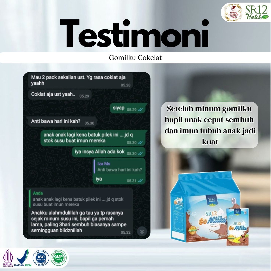 SR12 Gomilku Susu Kambing Etawa 200gram Mengandung Daun Kelor Ikan Gabus Madu