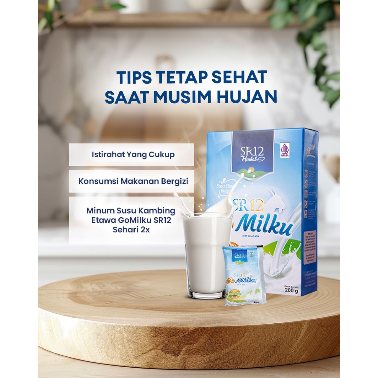SR12 Gomilku Susu Kambing Etawa 200gram Mengandung Daun Kelor Ikan Gabus Madu
